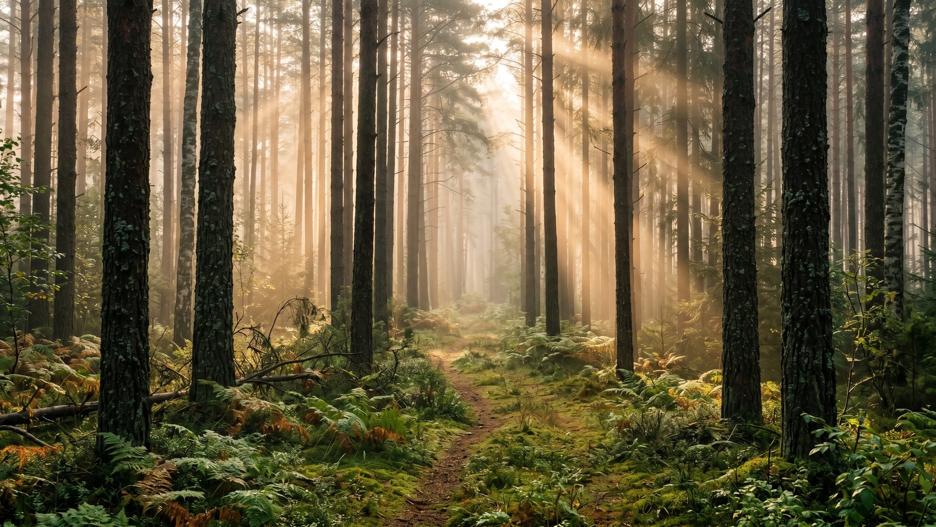 Morgenlicht in einem Wald
